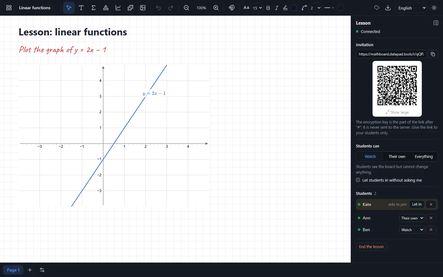 A lesson with students